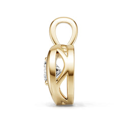 18K Gold Semi Mount Pendant Setting Round Ro 6x6mm Diamond Accent Syz Jewelry