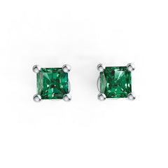 10K Gold Semi Mount Earrings Setting Princess SQ 4X4mm Simple Stud DHJ