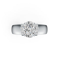 18K Gold Semi Mount Ring Setting Oval OV 9X7mm Diamond Accent DHJ
