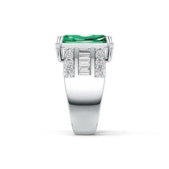 Sterling Silver Semi Mount Ring Setting Emerald OCT 16X9mm DHJ