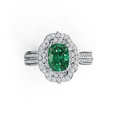 Platinum Semi Mount Ring Setting Cushion CU 8X6mm Diamond Accent DHJ