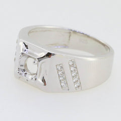 Men's 14K Gold Semi Mount Ring Setting Round RD 5x5mm Ring Diamond Accent Syzjewelry