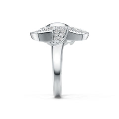 Sterling Silver Semi Mount Ring Setting Round RD 8x8mm with White Topaz DHJ