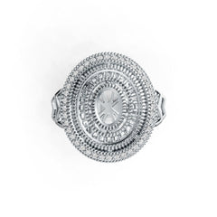 10K Gold Semi Mount Ring Setting Oval OV 7X5mm Moissanite Accent DHJ