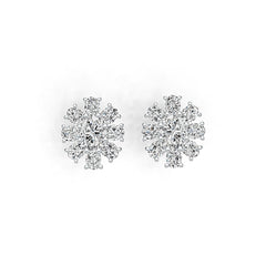 Platinum Semi Mount Earrings Setting Oval OV 7X5mm DHJ