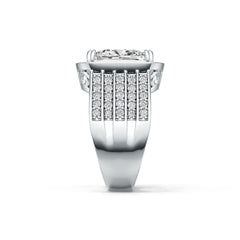 Sterling Silver Semi Mount Ring Setting Cushion CU 12X10mm with White Topaz DHJ