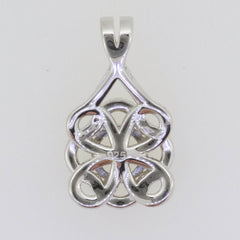 Platinum Semi Mount Pendant Setting Round RD 6.5x6.5mm with Diamond Accent Syzjewelry