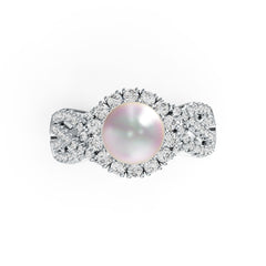 10K Gold Semi Mount Ring Setting Round RD 8x8mm Moissanite Accent DHJ