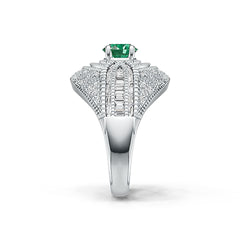 Sterling Silver Semi Mount Ring Setting Round RD 7x7mm with White Topaz or Moissanite DHJ