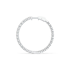 Sterling Silver Hoop Earrings with White Topaz or Moissanite Syzjewelry