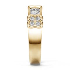 18K Gold Semi Mount Ring Setting Princess Pr 4x2mm Diamond Accent Syz Jewelry