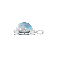 Sterling Silver Semi Mount Pendant Setting Round RD 15X15mm Cabochon Halo DHJ