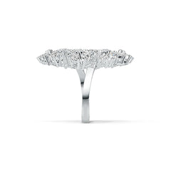 Sterling Silver Cocktail Cluster Ring with White Topaz or Moissanite