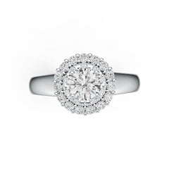 Platinum Semi Mount Ring Setting Round RD 6x6mm Engagement Ring Diamond Accent DHJ