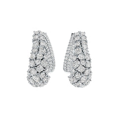 18K Gold Hoop Earrings with or Moissanite Diamond Accent DHJ