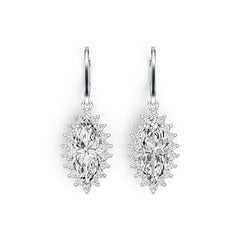 10K Gold Semi Mount Earrings Setting Marquise MQ 15X7mm Moissanite Accent DHJ