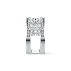 Sterling Silver Ring Multi-Row with White Topaz or Moissanite - Syzjewelry