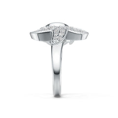 14K Gold Semi Mount Ring Setting Round RD 8x8mm with Diamond Accent DHJ