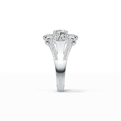 Sterling Silver Semi Mount Ring Setting Round RD 6x6mm Split Shank DHJ