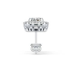 Sterling Silver Semi Mount Earrings Setting Round RD 6x6mm Halo DHJ