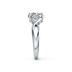 10K Gold Semi Mount Ring Setting Oval OV 9X7mm Twist Shank Moissanite Accent DHJ