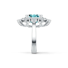 Sterling Silver Semi Mount Ring Setting Oval OV 12X10mm Halo Cocktail Ring DHJ