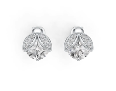 18K Gold Semi Mount Earrings Setting Round RD 8x8mm Diamond Accent DHJ