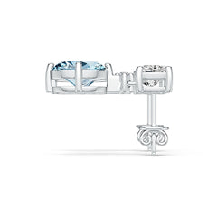 Sterling Silver Semi Mount Earrings Setting Oval OV 10X8mm CU 6X6mm DHJ