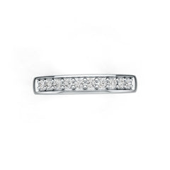 14K Gold Ring Half Eternity with or Moissanite Diamond Accent DHJ