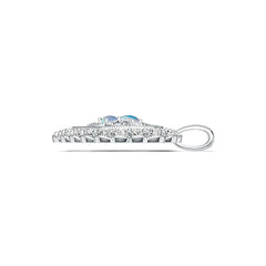 10K Gold Semi Mount Pendant Setting Oval OV 5x5mm OV 4x4mm Cabochon Moissanite Accent DHJ