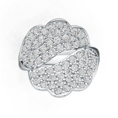 18K Gold Ring Leaf Theme with or Moissanite Diamond Accent DHJ