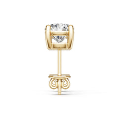 18K Gold Semi Mount Earrings Setting Round Ro 6x6mm Diamond Accent Syz Jewelry