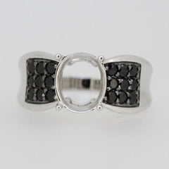 10K Gold Semi Mount Ring Setting Oval OV 10X8mm Moissanite Accent DHJ