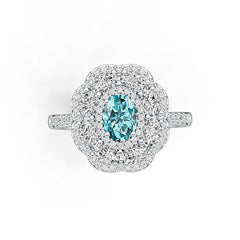Platinum Semi Mount Ring Setting Oval OV 7X5mm Diamond Accent DHJ
