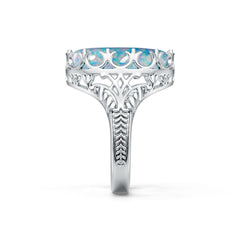 Platinum Semi Mount Ring Setting Round Ro 18x13mm Syz Jewelry