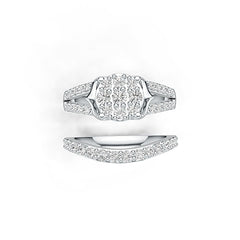 10K Gold Semi Mount Ring Setting Round RD 2.5mm Moissanite Accent DHJ