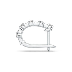 Sterling Silver Earrings Huggie Hoop with White Topaz or Moissanite Syzjewelry