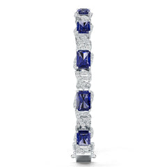 10K Gold Semi Mount Bracelet Setting Emerald Em 8x6mm Moissanite Accent Syz Jewelry