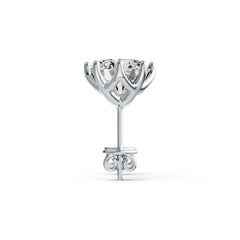 Sterling Silver Semi Mount Earrings Setting Round RD 8x8mm Stud DHJ