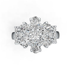 18K Gold Semi Mount Ring Setting Oval OV 6X4mm Diamond Accent DHJ