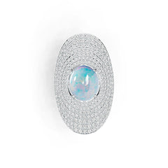 18K Gold Semi Mount Ring Setting Oval OV 12X10mm Diamond Accent DHJ