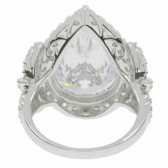 Platinum Semi Mount Ring Setting PE 18X13mm Butterfly Knot Shank Soli Diamond Accent Syzjewelry
