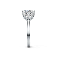 Platinum Semi Mount Ring Setting Oval OV 8X10mm Diamond Accent DHJ