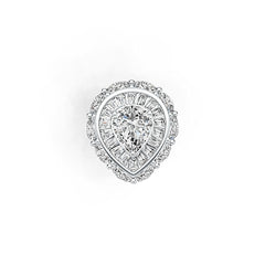 18K Gold Semi Mount Ring Setting Pear PE 11X9mm DHJ