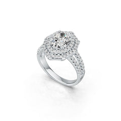 18K Gold Semi Mount Ring Setting Oval OV 9X7mm Diamond Accent DHJ