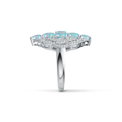 Sterling Silver Semi Mount Ring Setting Oval OV 6X4mm Cabochon DHJ