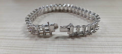 Platinum Semi Mount Tennis Bracelet Setting Emerald OCT 7X5mm North South Syzjewelry