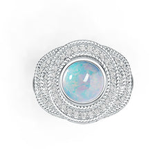 18K Gold Semi Mount Ring Setting Round RD 8x8mm Cabochon Diamond Accent DHJ