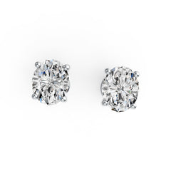 18K Gold Semi Mount Earrings Setting Oval OV 5X4mm Simple Stud DHJ