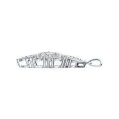 Platinum Semi Mount Pendant Setting Trillion TR 6X6mm MQ 6X3mm Diamond Accent DHJ